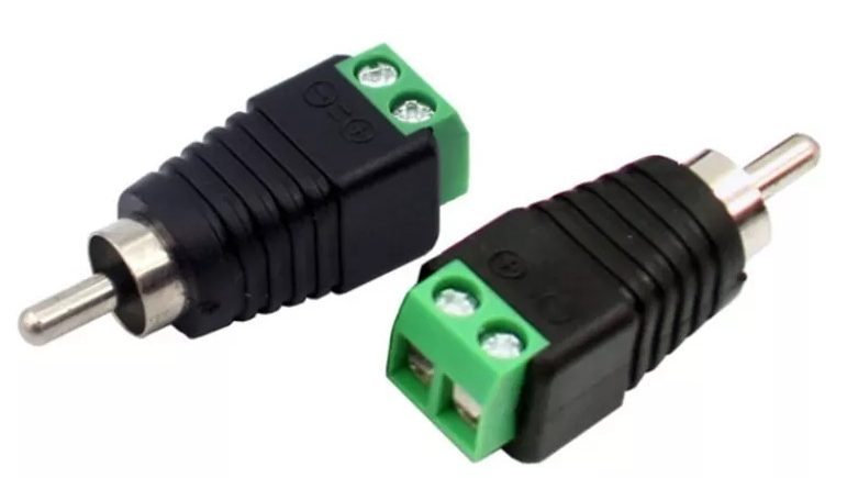 Fichas Plug RCA Macho 2,1mm con bornera