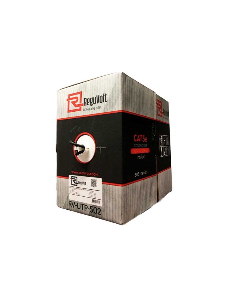 Cable UTP  exterior Cat5e Reguvolt 100% Cobre x bobina 305m (RV-UTP-502)