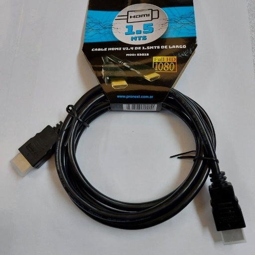 [DI HDMI 1.5M.tuc] Cable HDMI PRONEXT 1,5MTS