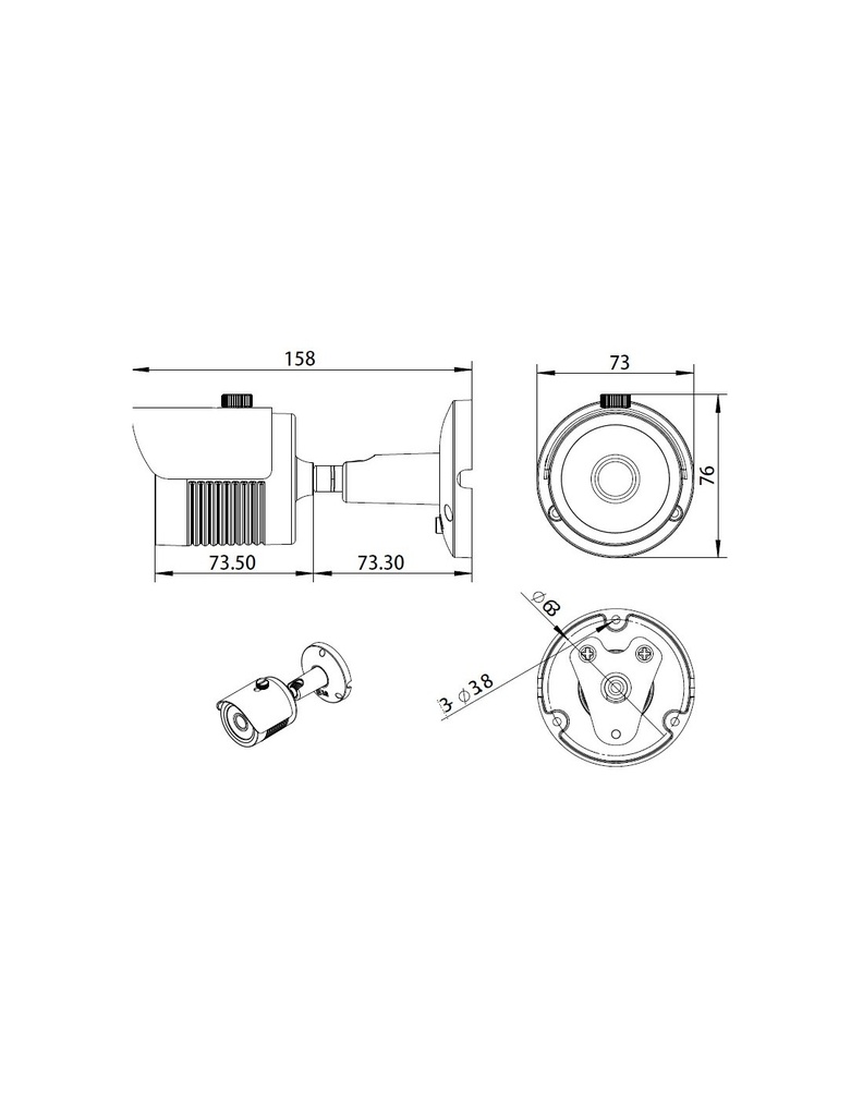 Longse LBH30HTC200FEH Bullet 5Mpx IP67 IR25m 3.6mm