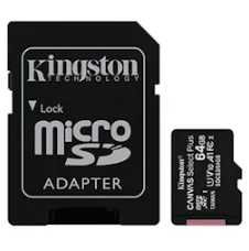 Tarjeta de Memoria KINGSTON MicroSDXC 64GB UHS-I U1 V10 A1 (venta con camara)