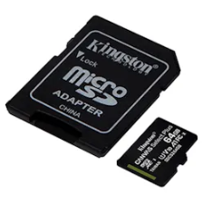 Tarjeta de Memoria KINGSTON MicroSDXC 64GB UHS-I U1 V10 A1 (venta con camara)