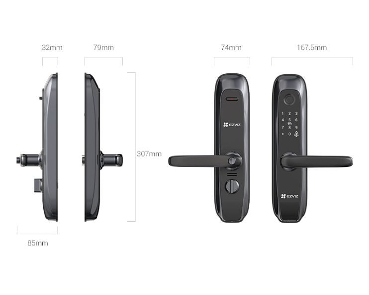 Cerradura Inteligente EZVIZ L2 huella - tag - PIN - llave (CS-L2-11FCP)