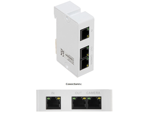 Extensor POE Dahua 1 entrada-2 salidas hasta 300m (PFT1300)