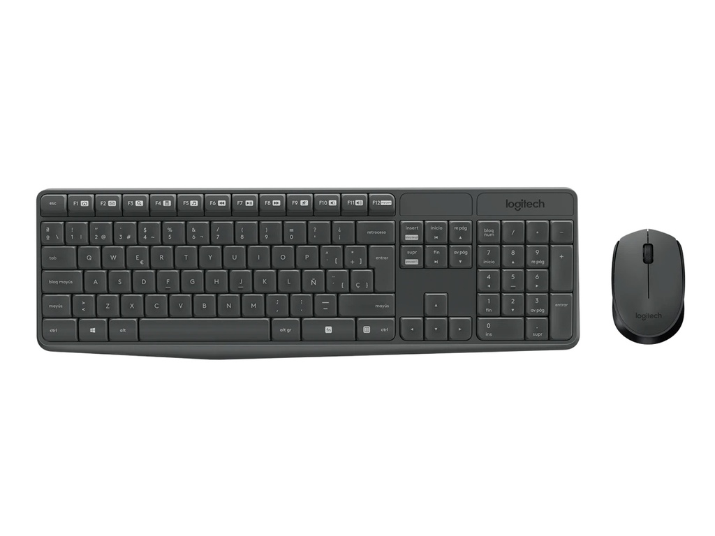 Combo teclado y mouse inalámbrico LOGITECH MK235 Negro