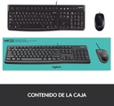 Combo teclado y mouse c/cable LOGITECH MK120 Negro