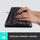 Combo teclado y mouse c/cable LOGITECH MK120 Negro