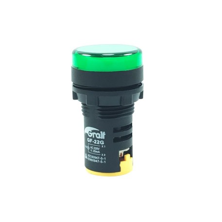 Piloto indicador monofasico verde Ø22mm (GF-22G)