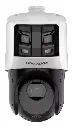 Domo PTZ IP Hikvision TandemVu Panoramica 180° 6MP+4MP 25x ColorVu IR100m Luz Blanca 30m iA Vehiculo/Humano IP66 PoE+ (DS-2SE4C425MWG-E/26F0)