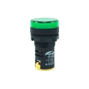 Piloto indicador monofasico verde Ø22mm (GF-22G)