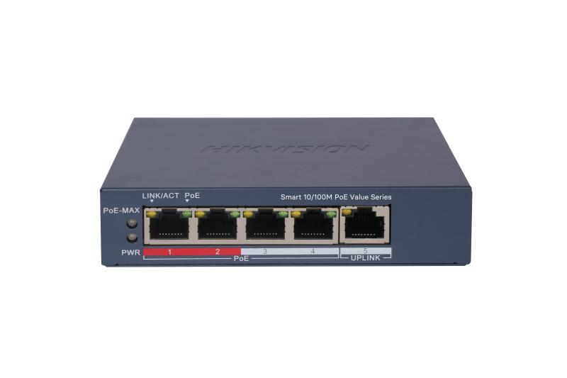 Switch PoE 4 puertos administrable Hikvision (DS-3E1105P-EI/M)