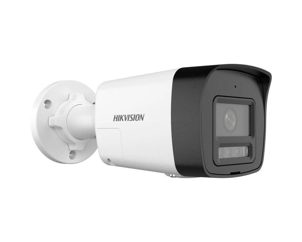 Camara IP Bullet Hikvision 4MP 2.8mm IR/Blanca 30m Audio Bidireccional MicroSD Deteccion Humano/Vehiculo Luz Estroboscopica IP67 (DS-2CD1043G2-LIUF/SL)