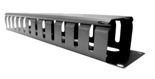 Organizador de cable Reguvolt 2U de 5 anillos C/Tapa de metal para rack (RV-O-2U-TAP)