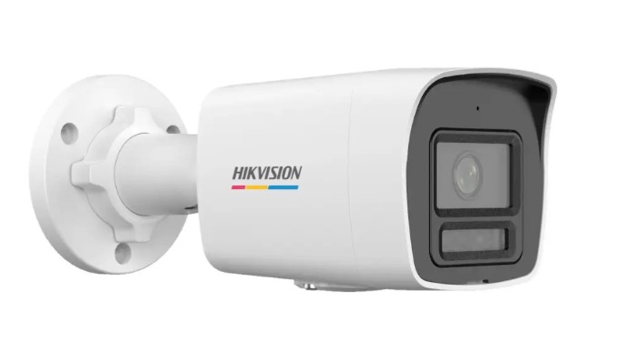 Camara IP Bullet Hikvision 4MP ColorVu 2.8mm Luz Blanca/IR 30m Microfono Deteccion Humano/Vehiculo PoE IP67 (DS-2CD1047G2H-LIU)