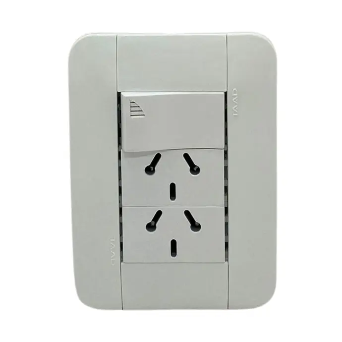 1 interruptor y 2 tomas Taad binorma 250V 10A blanco (SE-714)