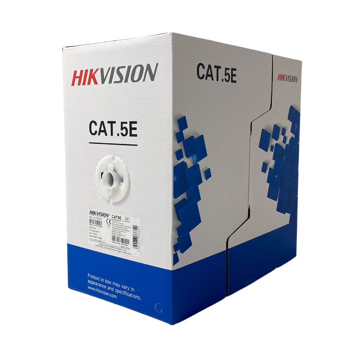 Cable UTP interior Cat5e Hikvision 100% cobre x rollo 100m (DS-1LN5E-E/E)