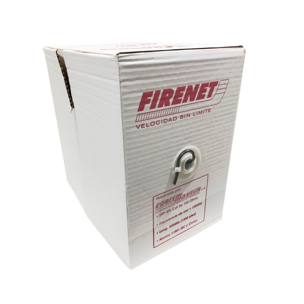 Cable UTP exterior Cat5e FIRENET 100% cobre Caja 305 Mt.