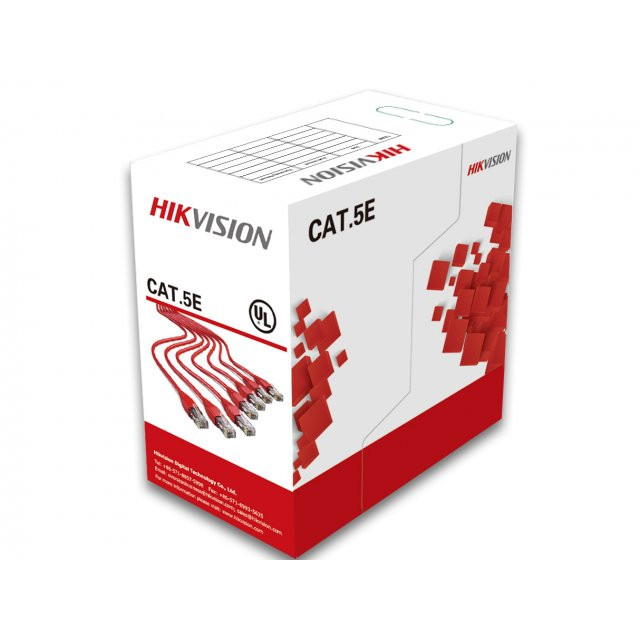 Cable UTP exterior Cat5e Hikvision 100% cobre x bobina 305m (DS-1LN5EO-UU/E) [do]