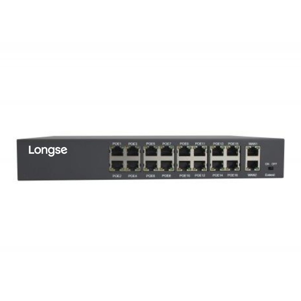 LONGSE-HT1612 Switch 16 Puertos POE 10/100 + 2 Puertos Gigabit (240w)