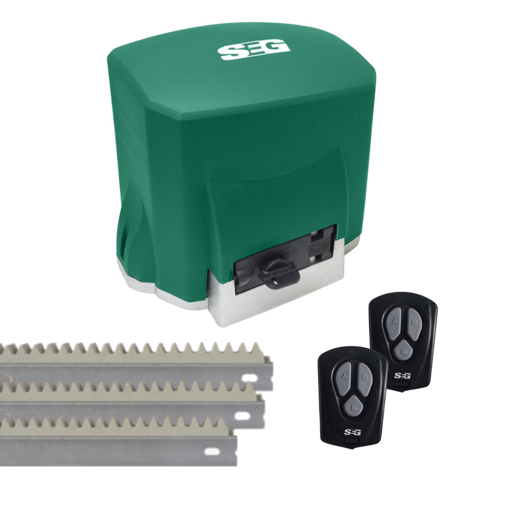 Kit SEG Motor de porton corredizo hasta 800kg SOLO CH800 + 3 cremalleras y 2 controles (AUTCOR032)