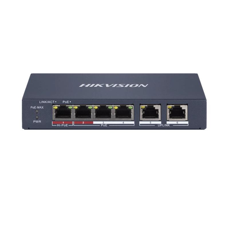 Switch PoE 4+2 Administrable HIKVISION DS-3E1106HP-EI[vo]