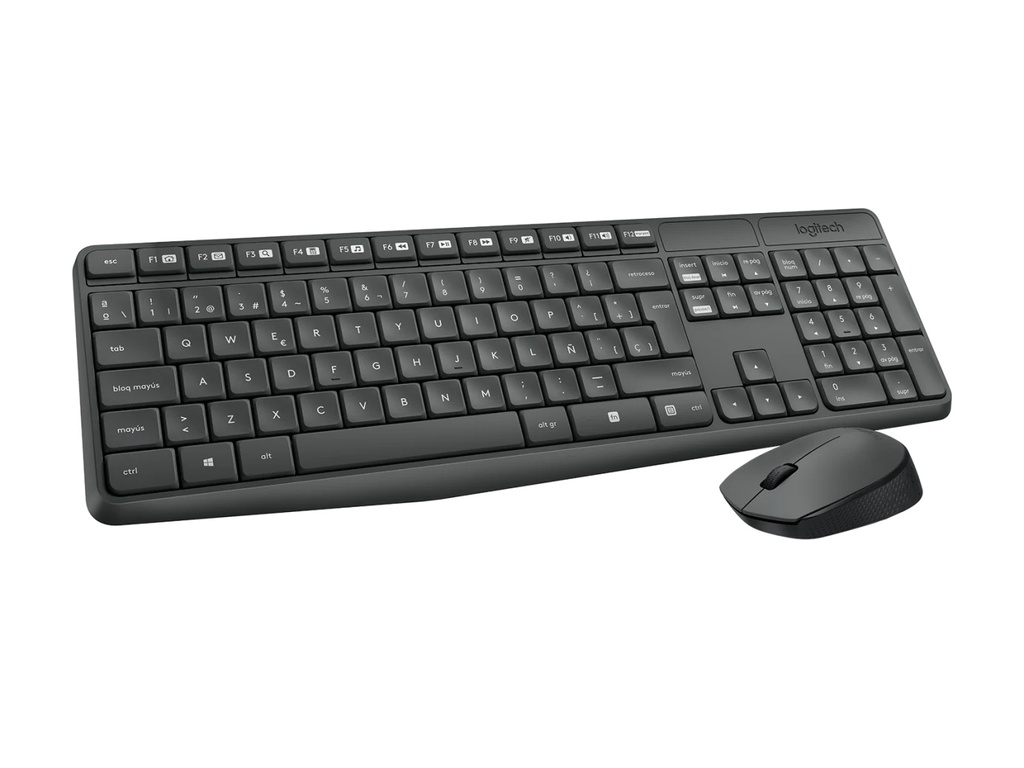 Combo teclado y mouse inalámbrico LOGITECH MK235 Negro