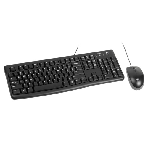 Combo teclado y mouse c/cable LOGITECH MK120 Negro