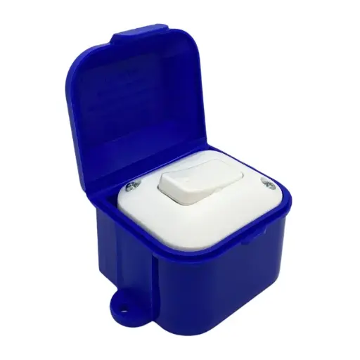 [90939.tuc] Linea exterior capsulada Taad 1 pulsador color azul (LC-60303)