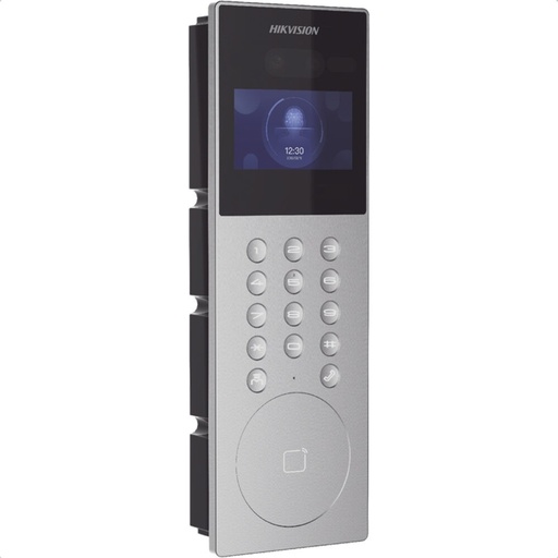 [2396.tuc] Frente de portero IP Hikvision con reconocimiento facial, PIN y tarjeta para edificios (DS-KD9203-E6)