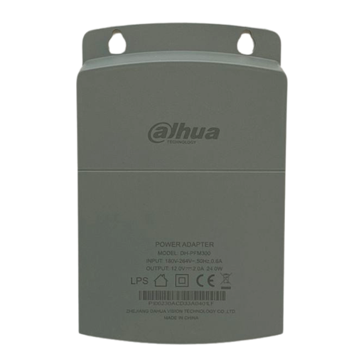 [90005.tuc] Fuente 12v 2a y gabinete Dahua con alojamiento balun IP67 (DH-PFM300) 