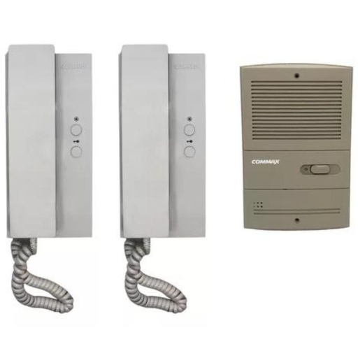 [91015.tuc] Kit Portero Eléctrico Commax p/embutir con 2 telefonos (DP-LA101/DR-201H)