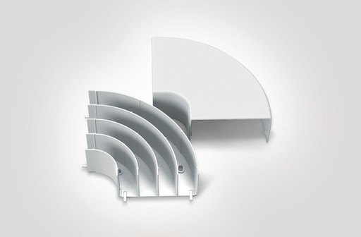 [440243.tuc] Accesorio curva plana FDCP Marfil Hellermann Tyton (separador y tapa)  