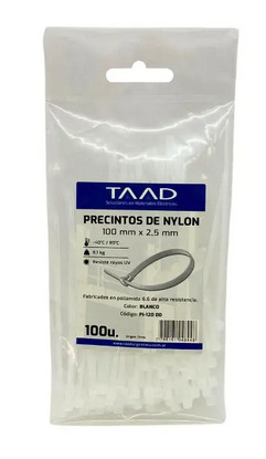 [PI-12000.tuc] Precinto Taad blanco 2.5x100mm (PI-12000)