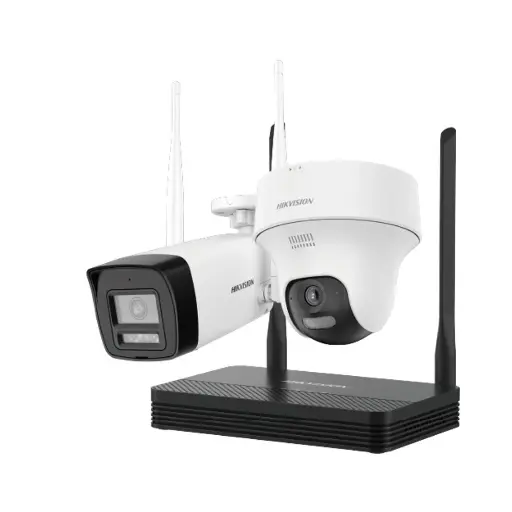 [NKS422W02H.tuc] Kit de Camaras wifi Hikvision EasyLink 2MP 1 Bullet exterior + 1 minidomo PT de interior + NVS 4ch (NKS422W02H)