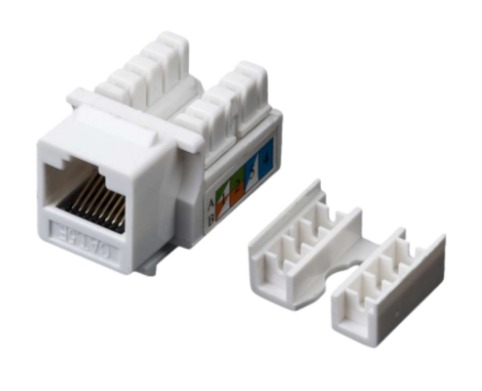 [RV-JACK-5e.tuc] Jack Reguvolt RJ45 Keystone UTP Cat.5e 90° con cobertor (RV-JACK-5e)