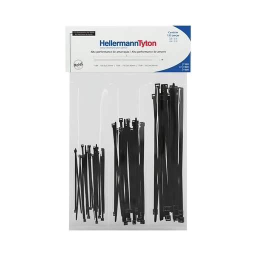 [2036] Precinto negro HellermannTyton  4,6mmx30cm estabilazado UV x100u