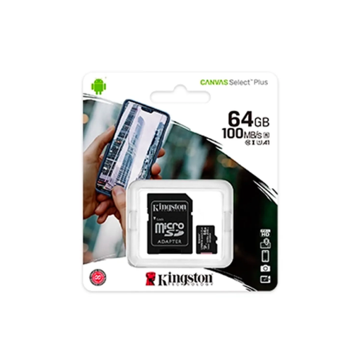 [90173] Tarjeta MicroSDXC KINGSTON 64GB UHS-I U1 V10 A1 (con camara pedir -10%)