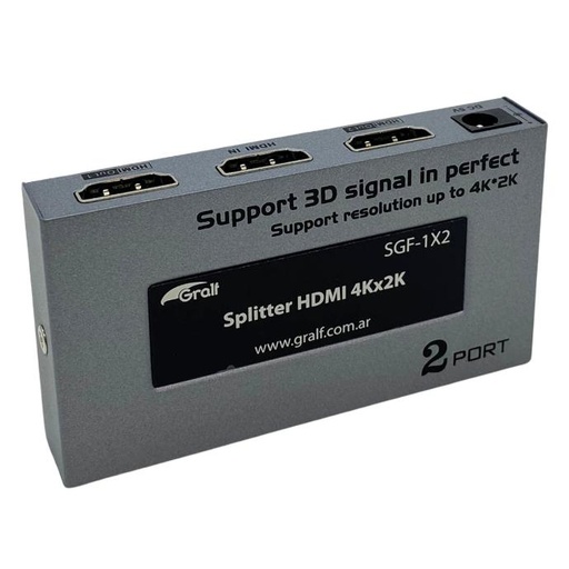[090242] Splitter HDMI de 2 salidas Gralf (SGF-1X2)
