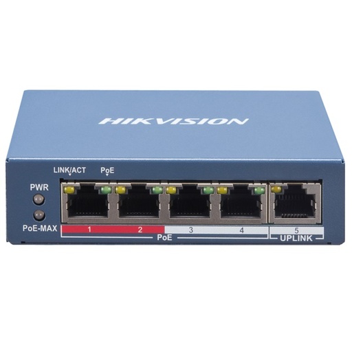 [DS-3E1105P-EI] Switch POE+ HIKVISION administrable - 4 puertos 10/100 Mbps + 1 puerto RJ45 Uplink (DS-3E1105P-EI) [vo]